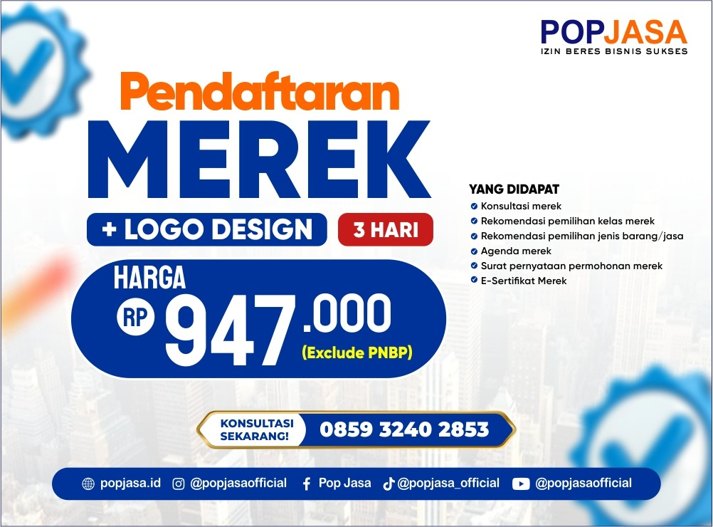 Pendaftaran Merek + Logo Design Hanya Rp947.000 di POP Jasa