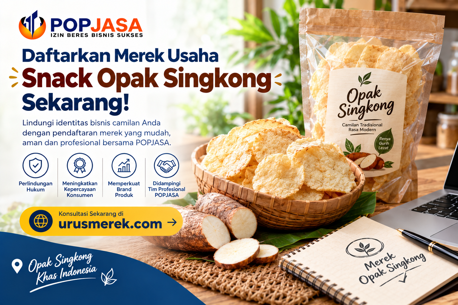 Pengurusan Merek Usaha Snack Opak Singkong