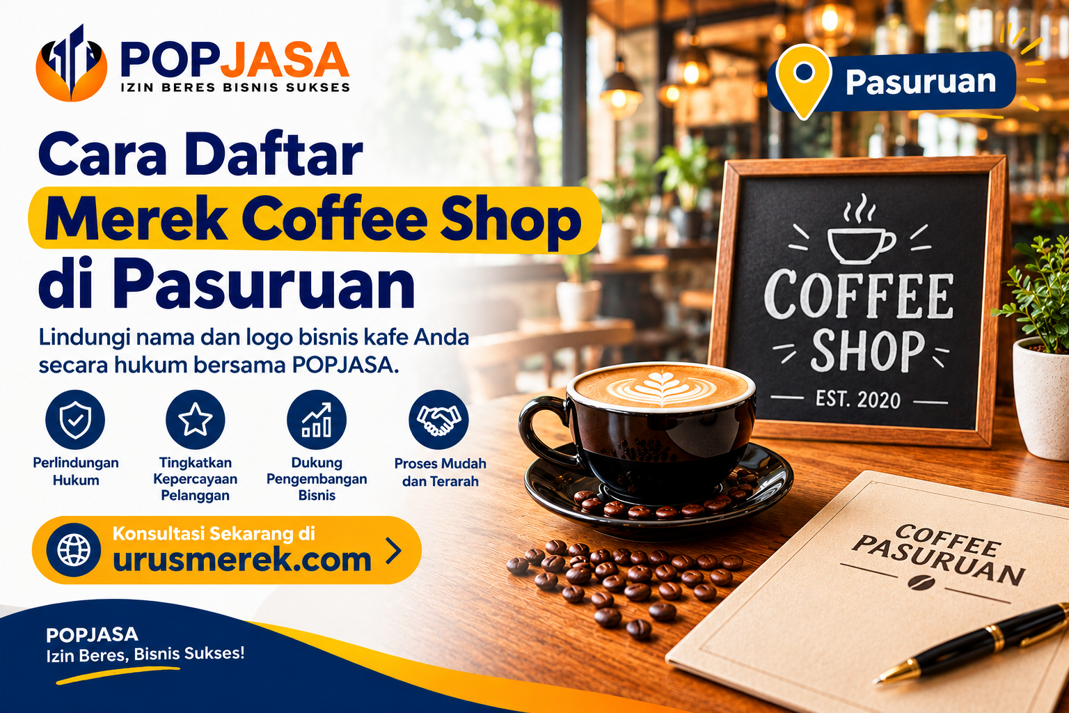 Jasa Pengurusan Merek untuk Coffee Shop di Pasuruan 
